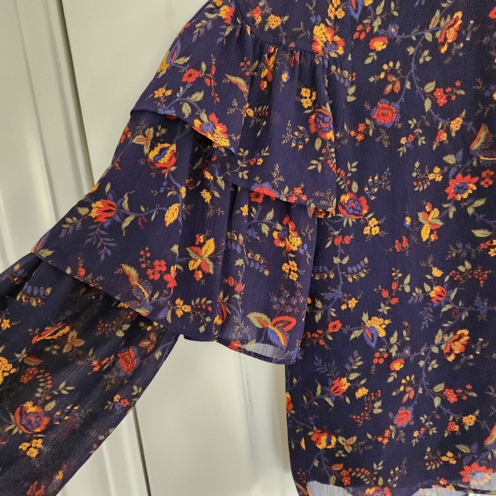 Madewell Ruffle-Sleeve Top in Climbing Vine - Picture 3 of 6